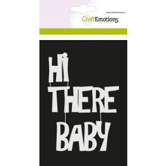 CraftEmotions Mask stencil - Tekst HI THERE BABY (EN) Carla Creaties (185070/0210)