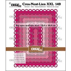 Crealies Crea-Nest-Lies XXL Rechthoeken grote open schulprand CLNestXXL149 max. 12 x 16 cm (04-23)*