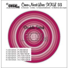 Crealies Double Stitch Circles max. 13 x 13 cm / CLNestXXL33*