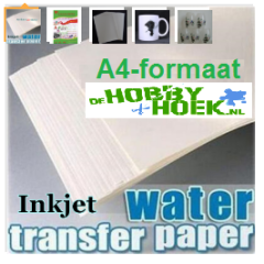 Water transfer papier (A4-formaat) Voor Inktjet printer (Transparant)