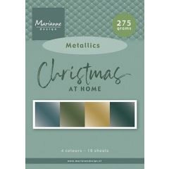 Marianne D Paperpad Christmas at home - metallics PK9194 A5, 4 metallic colours, 16 sheets *