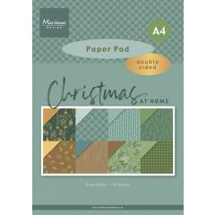 Marianne D Paperpad Christmas at home PK9192 A4, double sided, 8 patterns 16 sheets *