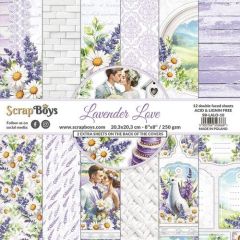 ScrapBoys Lavender Love paperpad 12 vl+cut out elements-DZ SB-LALO-10 250gr 20,3x20,3cm *