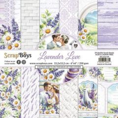 ScrapBoys Lavender Love paperpad 24 vl+cut out elements-DZ SB-LALO-09 250gr 15,2cmx15,2cm *