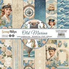 ScrapBoys Old Marina paperpad 12 vl+cut out elements-DZ SB-MARI-10 250gr 20,3x20,3cm *