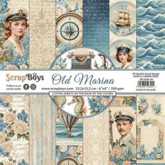 ScrapBoys Old Marina paperpad 24 vl+cut out elements-DZ SB-MARI-09 250gr 15,2cmx15,2cm *