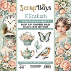 Scrapboys POP UP Paperpad double sided elements - Elizabeth SB-ELIZ-11 190gr 15,2x15,2cm *