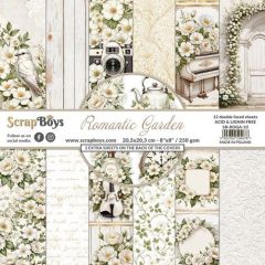 ScrapBoys Romantic Garden paperpad 12 vl+cut out elements-DZ SB-ROGA-10 250gr 20,3x20,3cm *