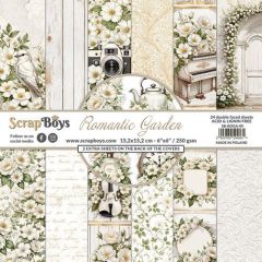 ScrapBoys Romantic Garden paperpad 24 vl+cut out elements-DZ SB-ROGA-09 250gr 15,2cmx15,2cm *